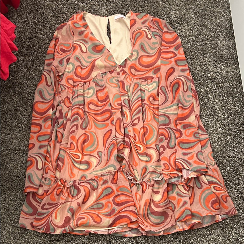 Pink Lily Multicolor Swirl Top